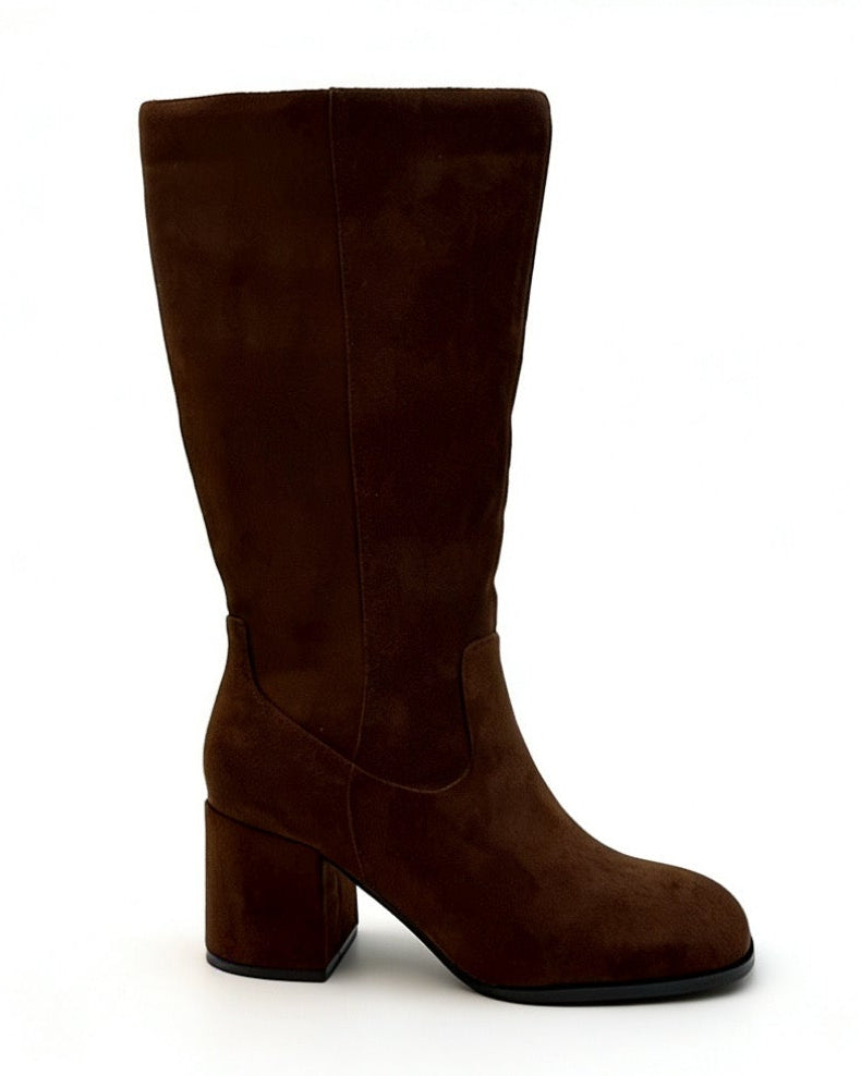 Chunky Mid-Heel High Boots（XXL-B05）