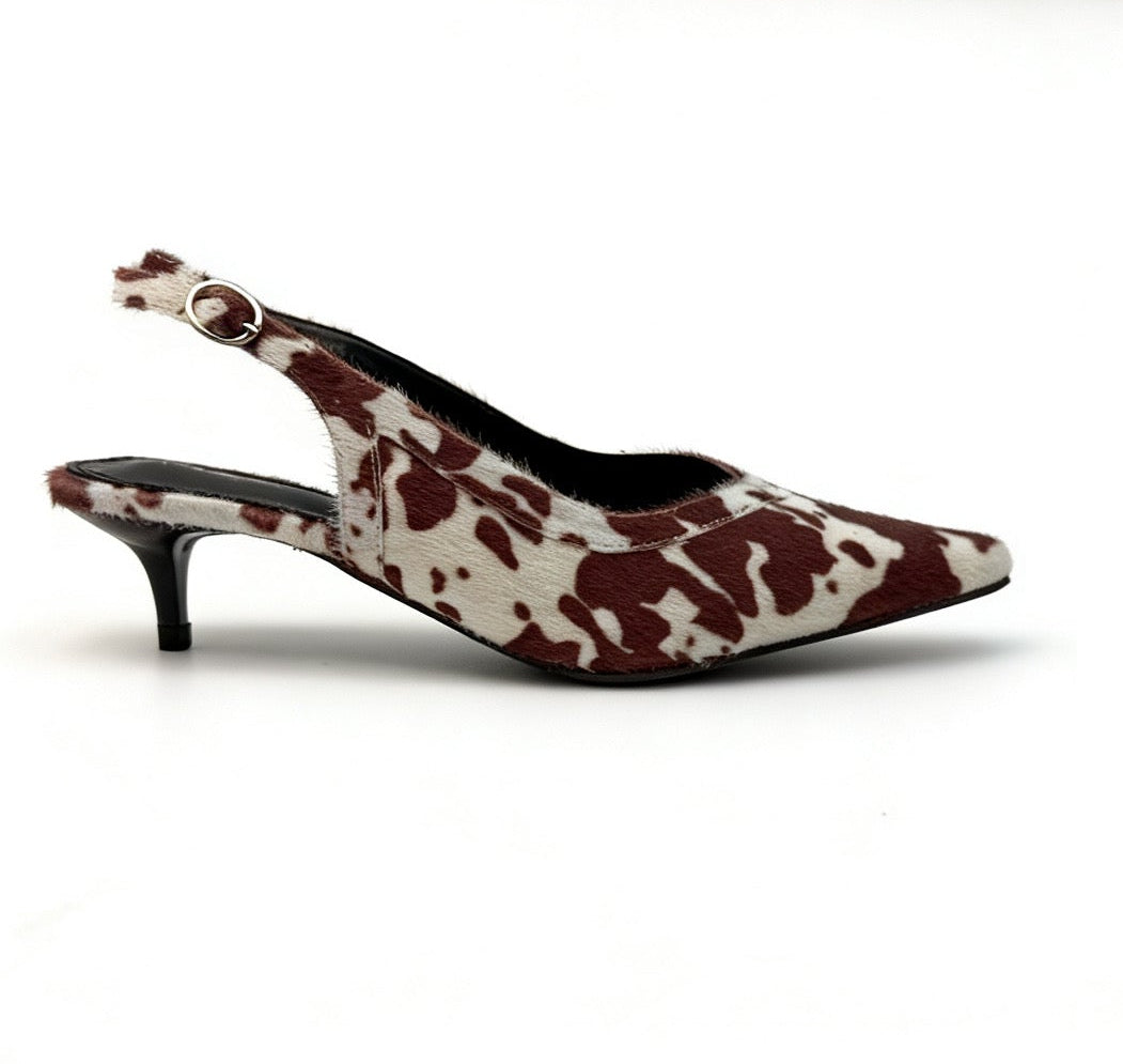 Kitten heel slingback pumps（QX-S2515）