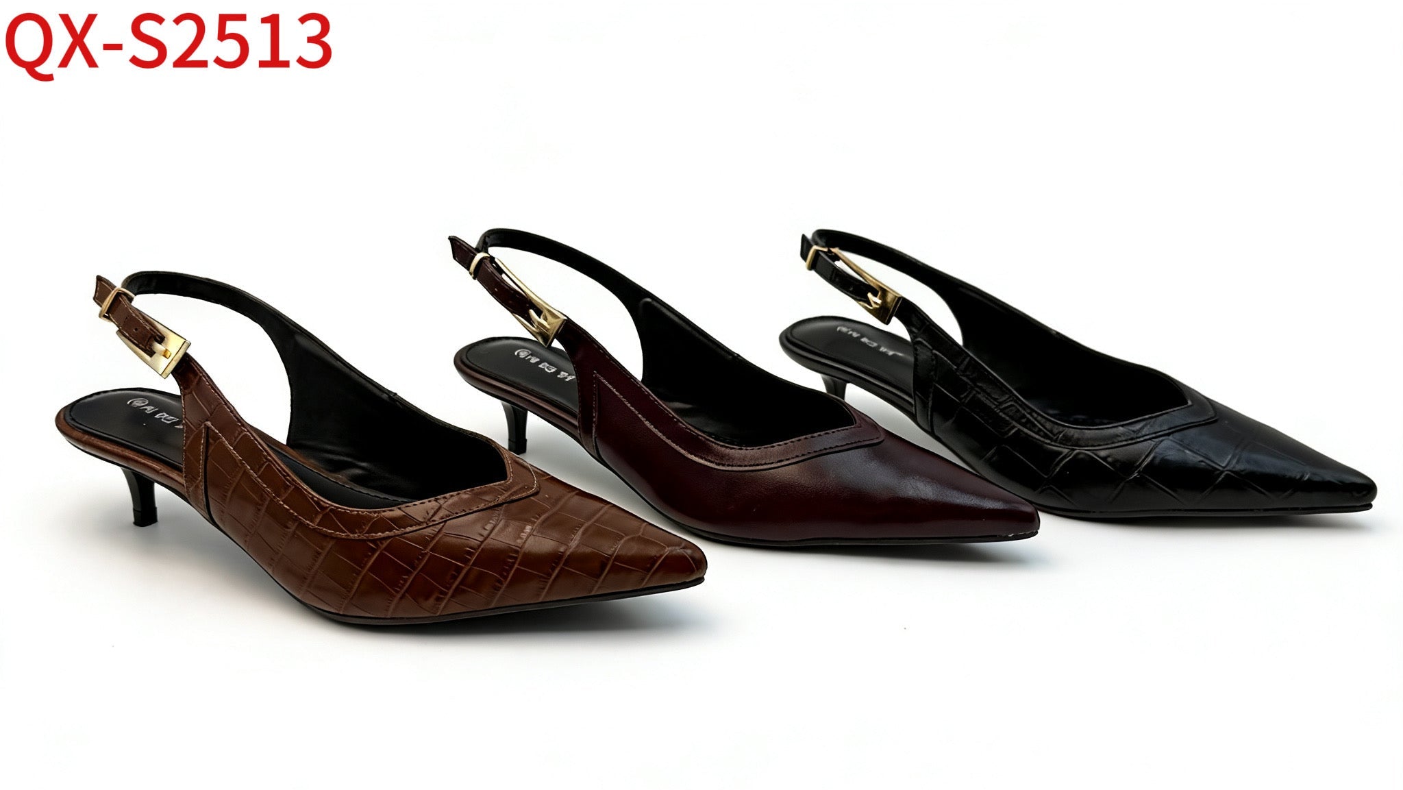 Kidden heel slingback pumps（QX-S2513）
