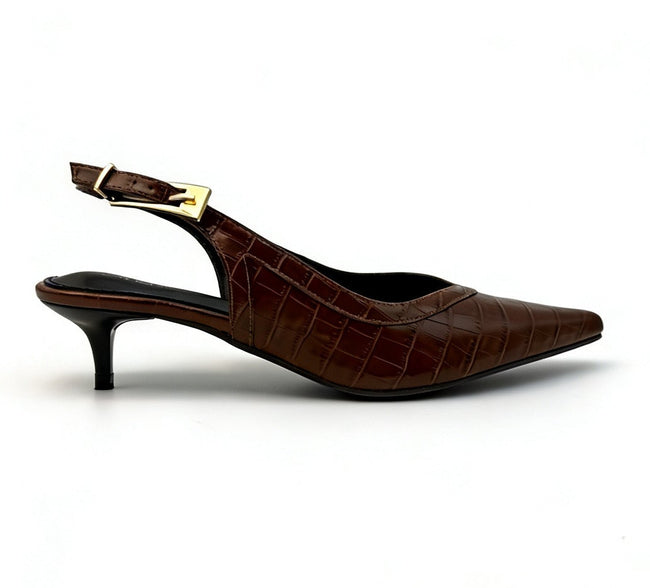 Kidden heel slingback pumps（QX-S2513）