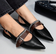 Pointed-toe slingback flat shoes （C0016）
