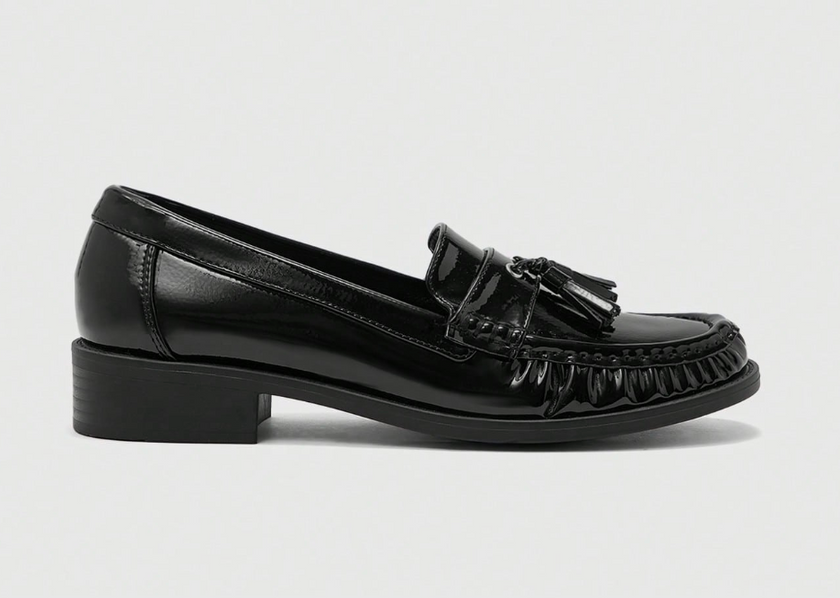Classic Patent Leather Fringe Loafers（250926-1）